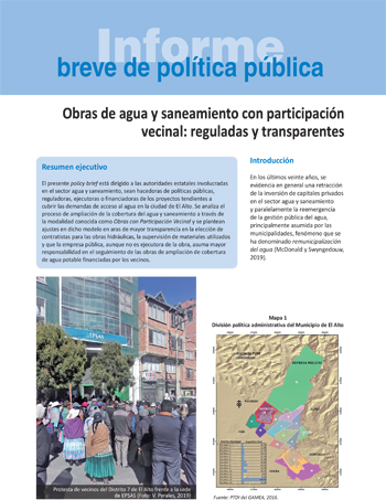 Obras de agua y saneamiento con participación vecinal: reguladas y transparentes